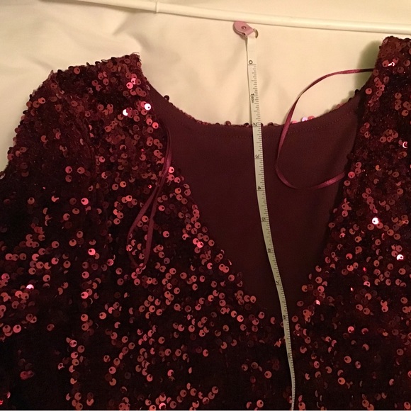 Boohoo Cranberry red sequins dress - Picture 9 of 10
